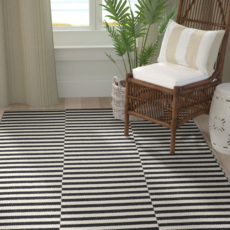 Orwell HandWoven Cotton Ivory/Black Area Rug & Reviews AllModern